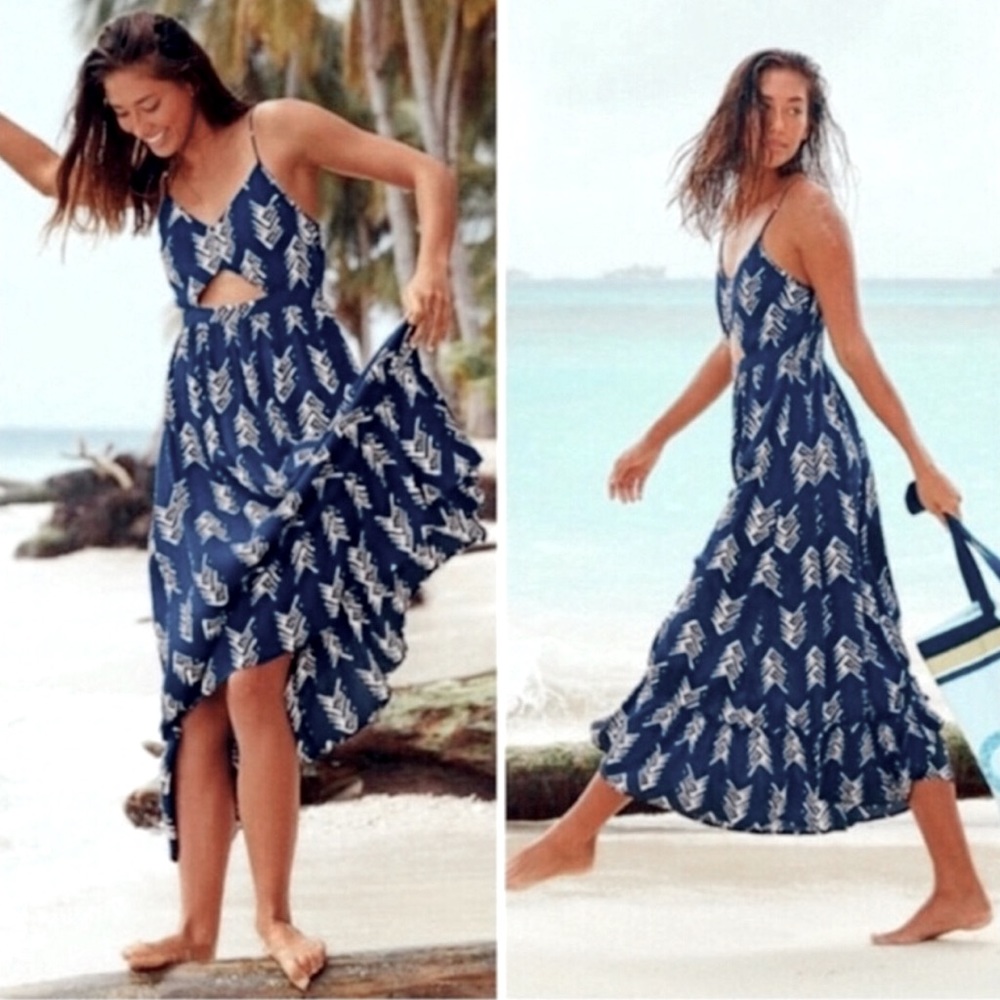 EUC AERIE TRIBAL PRINT CUTOUT DRESS